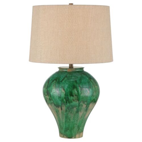 Blarney Porcelain Table Lamp, Green
