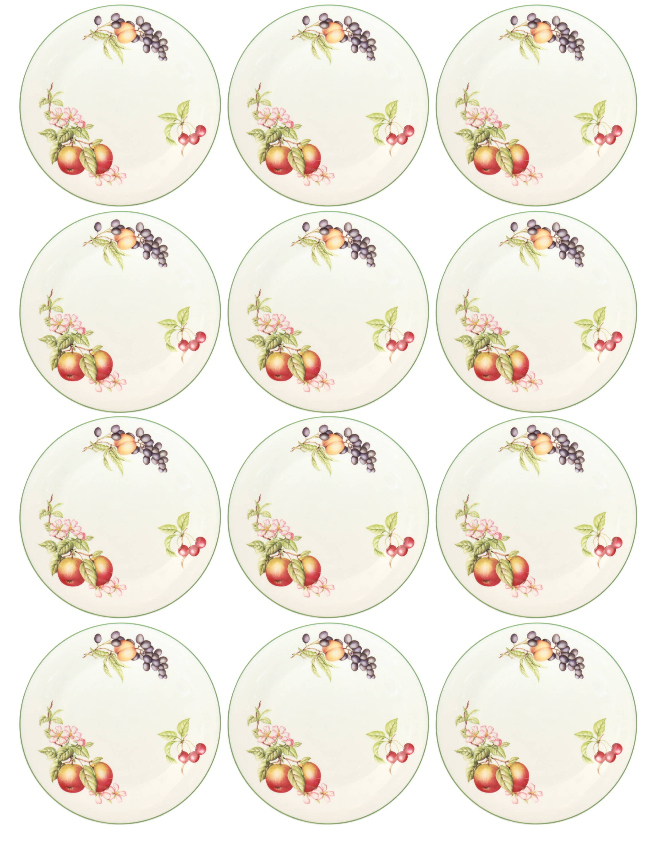 English Porcelain "Fruit" Dinner Plates,~P77684341