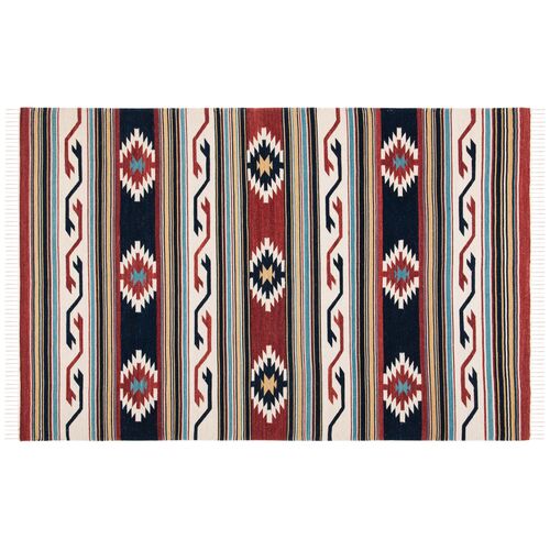 Dakota Flatweave Rug, Ivory/Rust