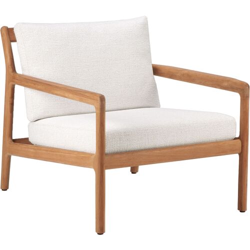 Jack Teak Outdoor Lounge Chair, Natural/Off-White~P77647182