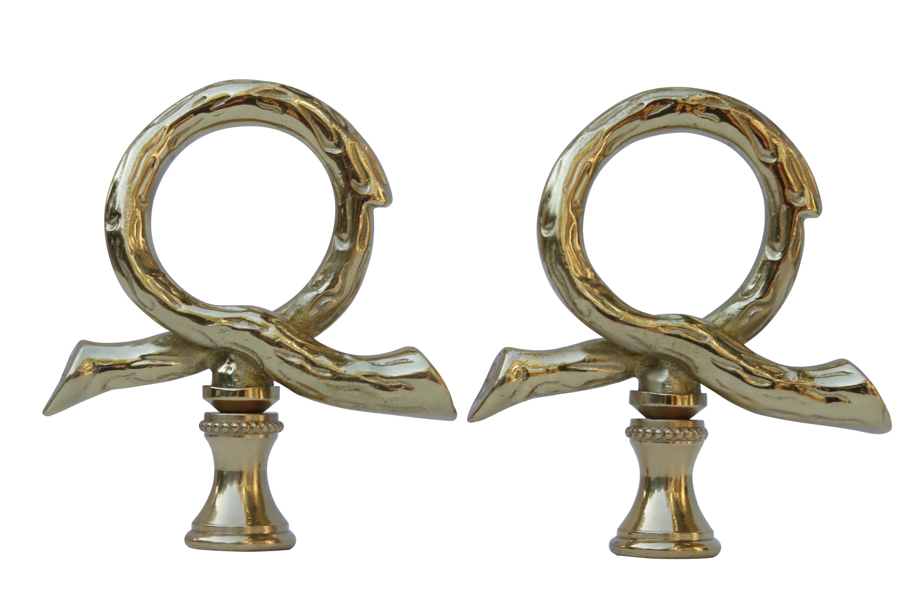 Brass Loop Lamp Finials - a Pair~P77614860