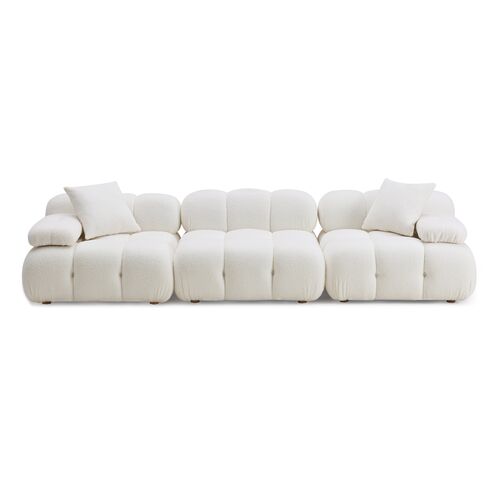 Hudson Modular Sofa, Cream Vegan Shearling