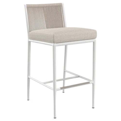 Riyana Outdoor Aluminum/Rope Barstool