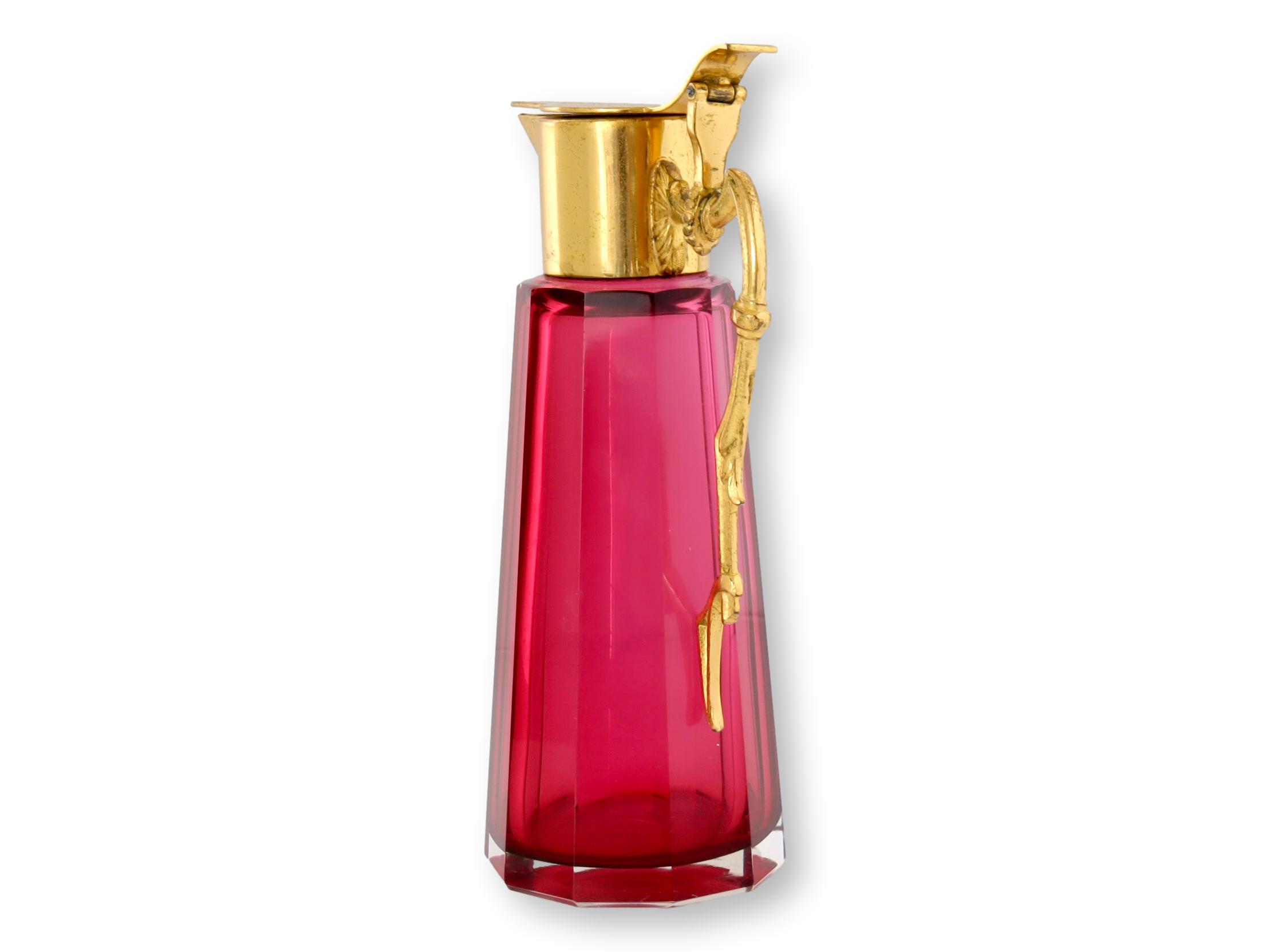 French Gilt & Cranberry Syrup Pitcher~P77688429