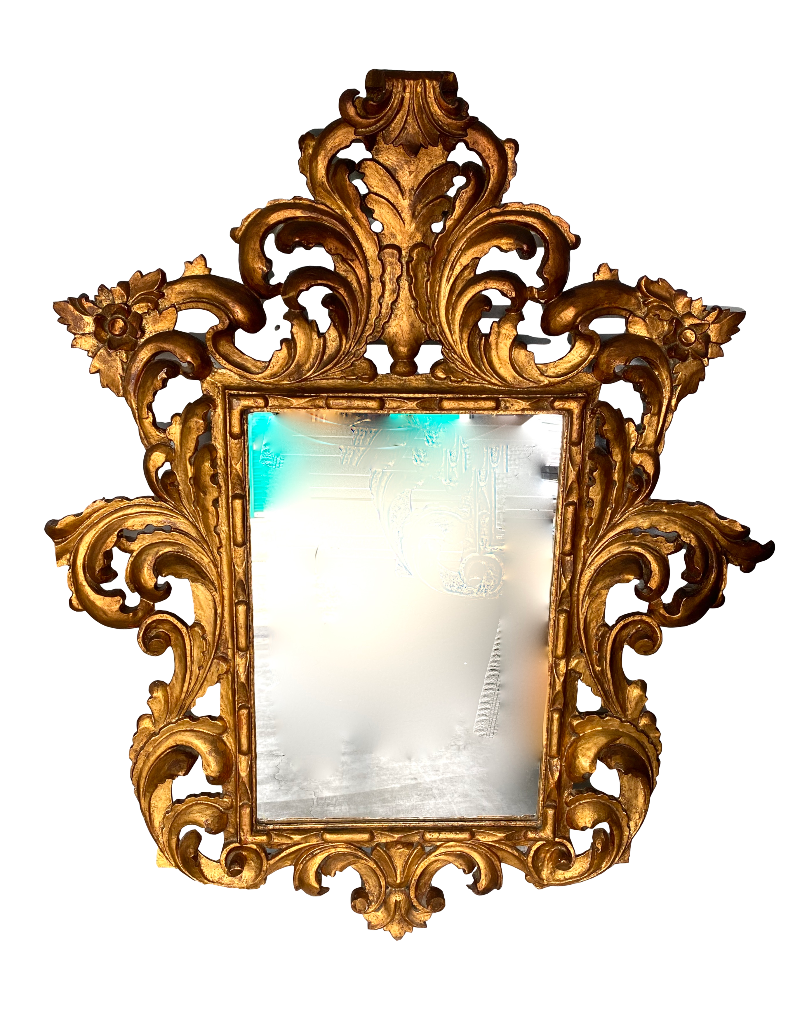 1960s Italian Goldleaf Handcarved Mirror~P77661824