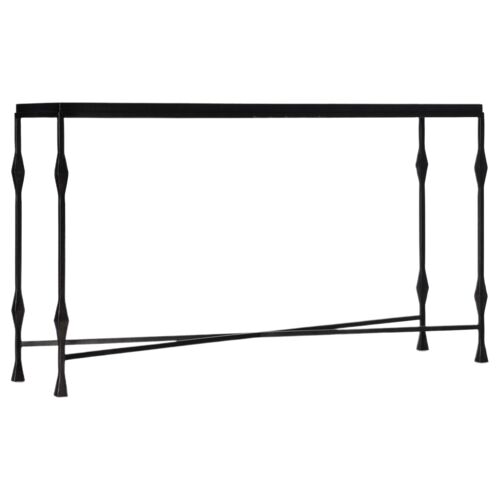 Commerce & Market Metal Wood Console Table, Black