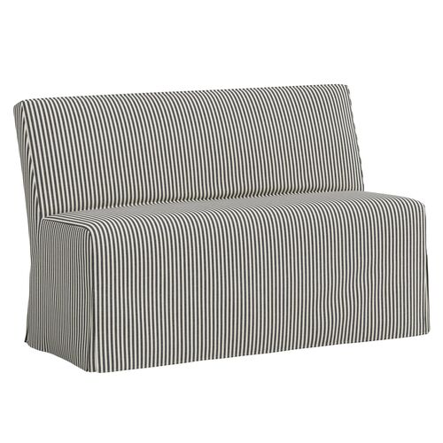Lindy Slipcover Dining Banquette, Jane Stripe