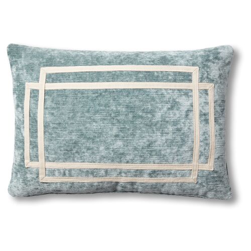 Sam 15x23 Lumbar Pillow, Blue Velvet~P77570209