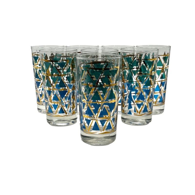 1960s Attr Culver Glass Tumblers, S/8