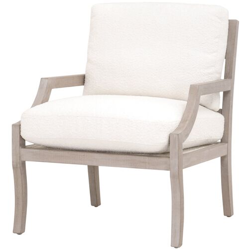 Clay Club Chair, Natural Grey/Performance Boucle Snow
