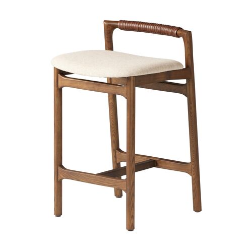 Violet Linen Counter Stool, Alcala Wheat	