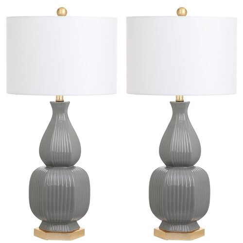 S/2 Abel Table Lamps, Gray~P61114920