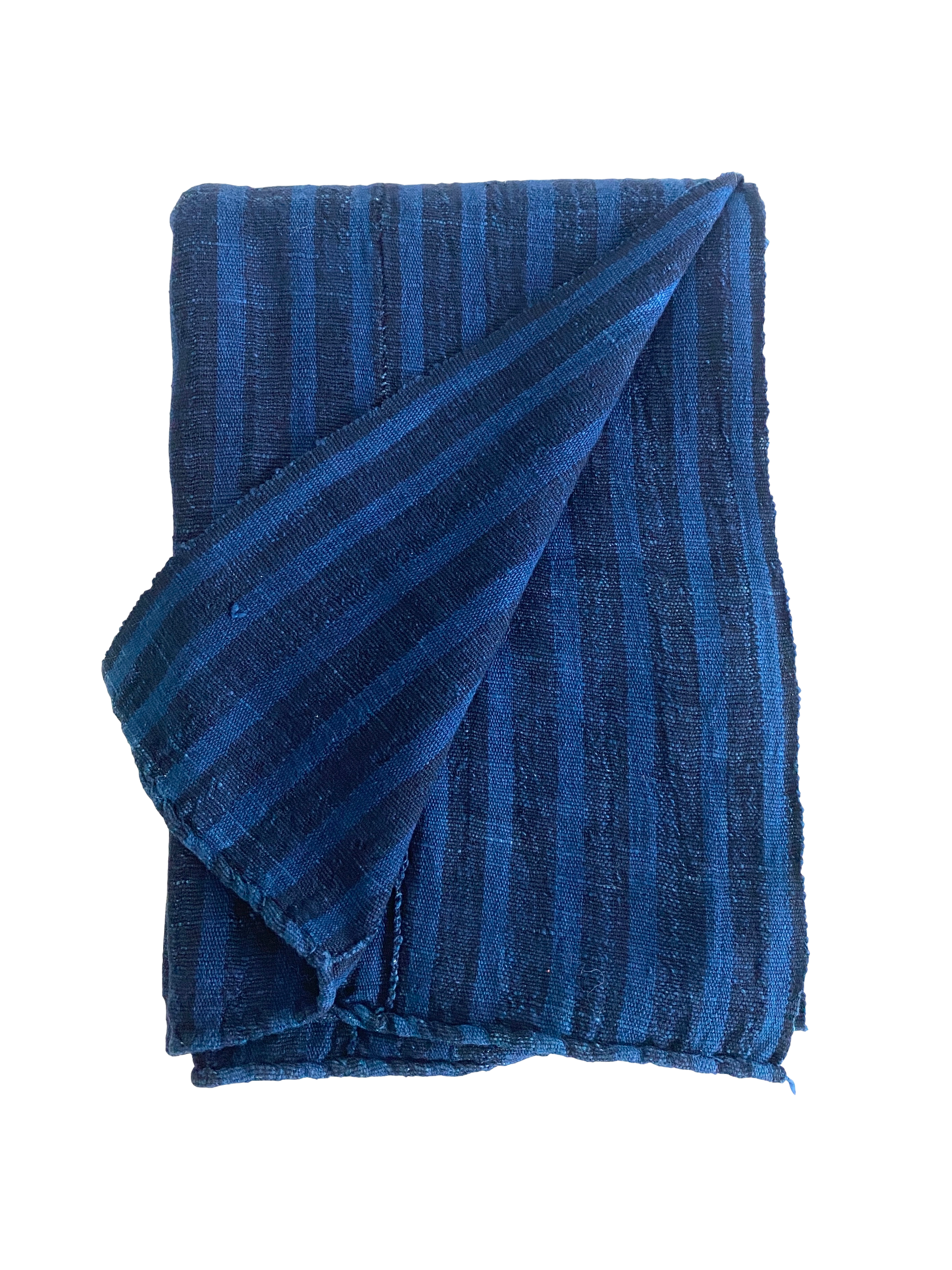African Indigo Striped Handwoven Textile~P77678030