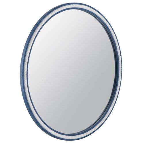 Hampton Rope Wall Mirror, Blue/White