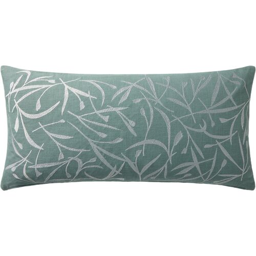 Botanical 12x27 Lumbar Pillow, Blue