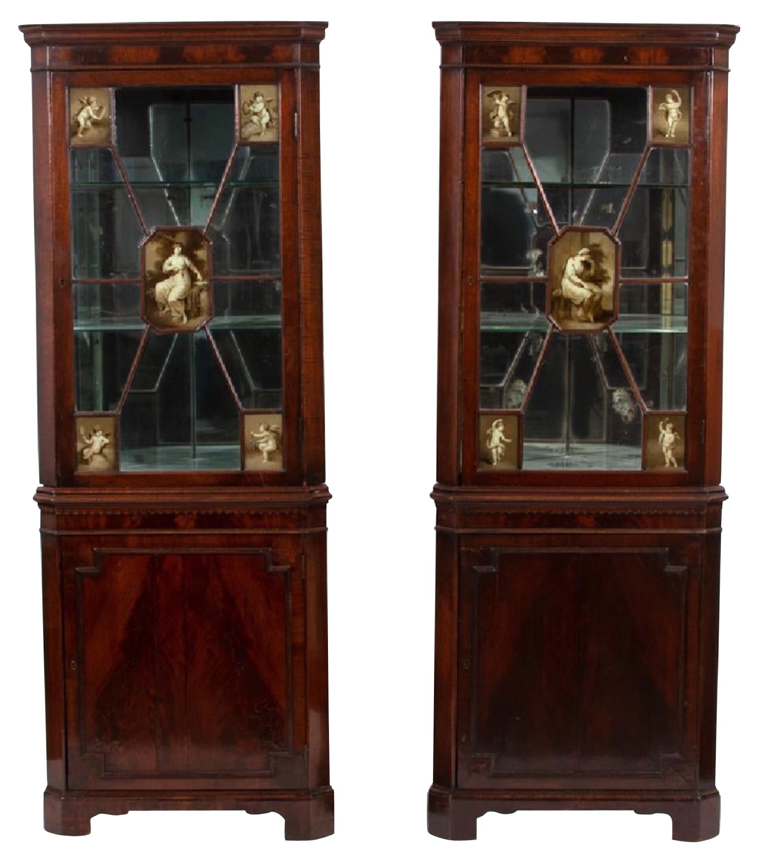 19th-C. Regency Style Corner Cabinets~P77555085
