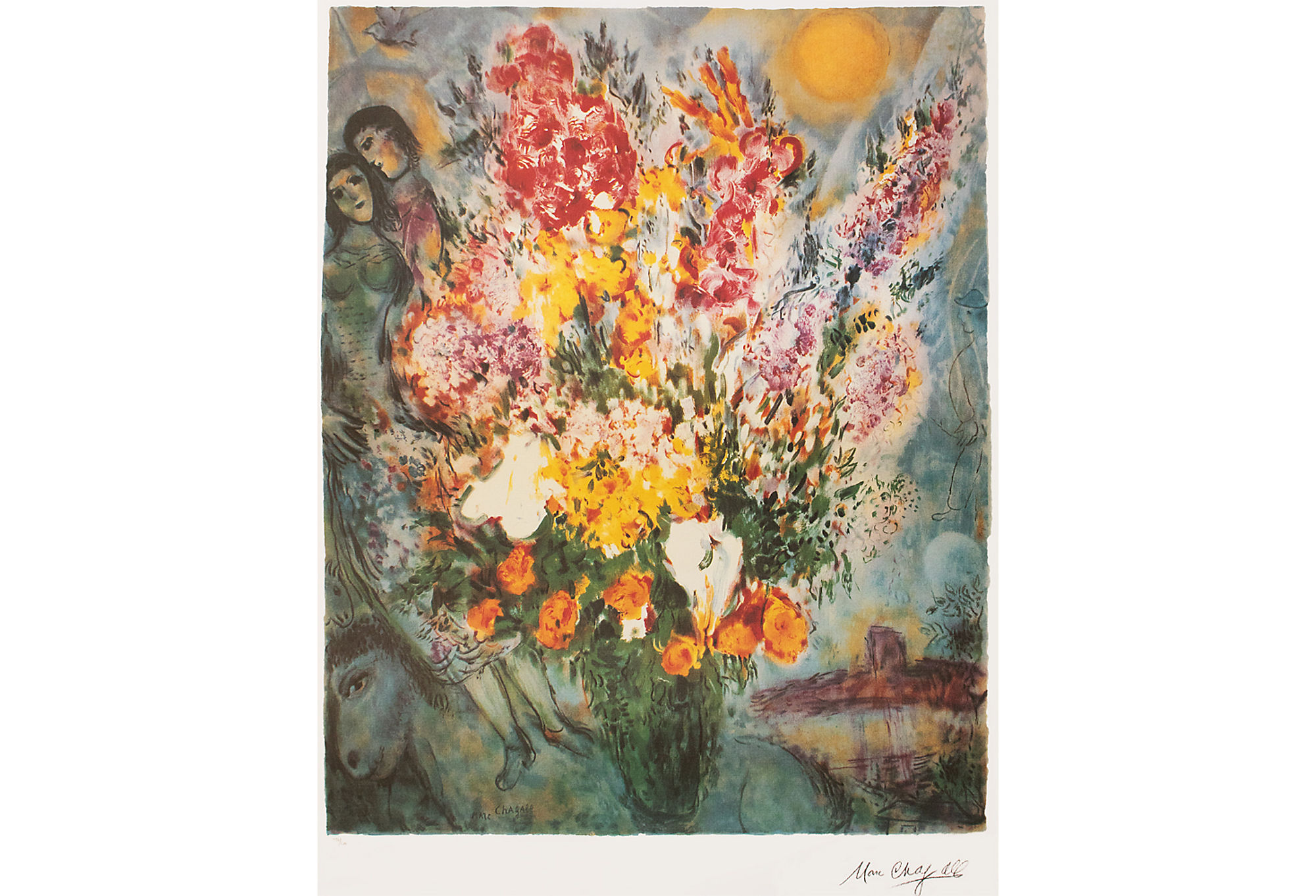 Chagall "The Illuminated Bouquet", COA~P77605420