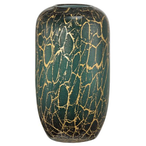 Vitry Glass Vase, Green/Gold