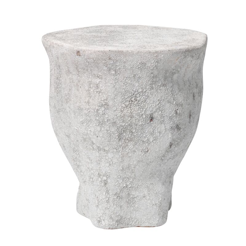 Molten Ceramic Side Table, White
