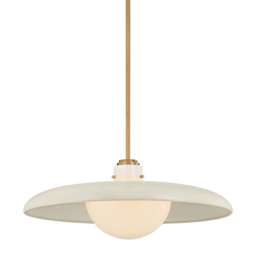 Gustavo Pendant, Patina Brass/Off-White Gustavo Pendant, Patina Brass/Off-White