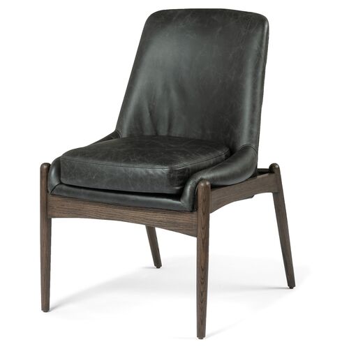 Lauren Side Chair, Smoke Leather~P77595426