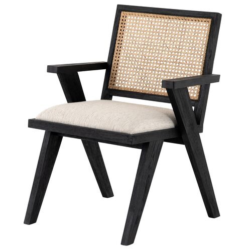 Brielle Cane Dining Chair, Natural/Black~P77612915