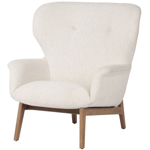 June Wingback Chair, Ivory Performance