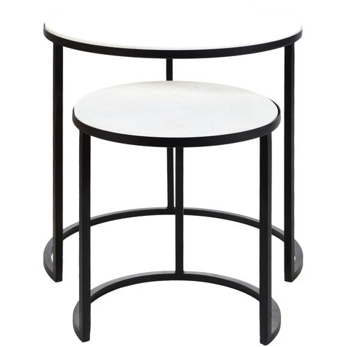 S/2 Yisella Marble Top End Tables