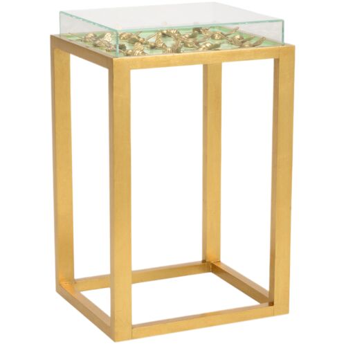 Flutter Bee Brass Side Table, Pistachio
