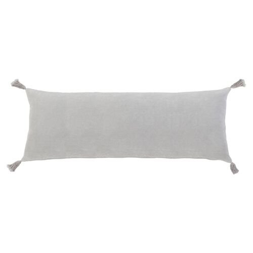 Bianca 14x40 Lumbar Pillow, Light Gray Velvet~P77532175