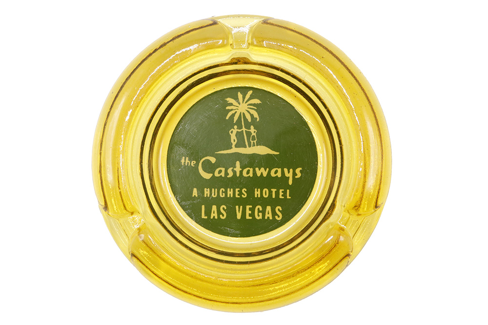 The Castaways Hotel Yellow Glass Ashtray~P77645928