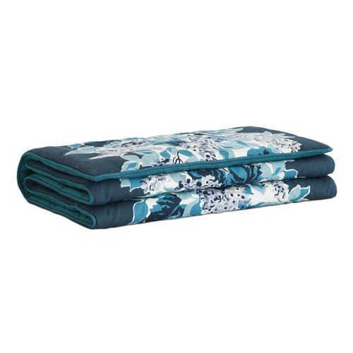 Lacecap Floral Bed Scarf, Blue~P77623333