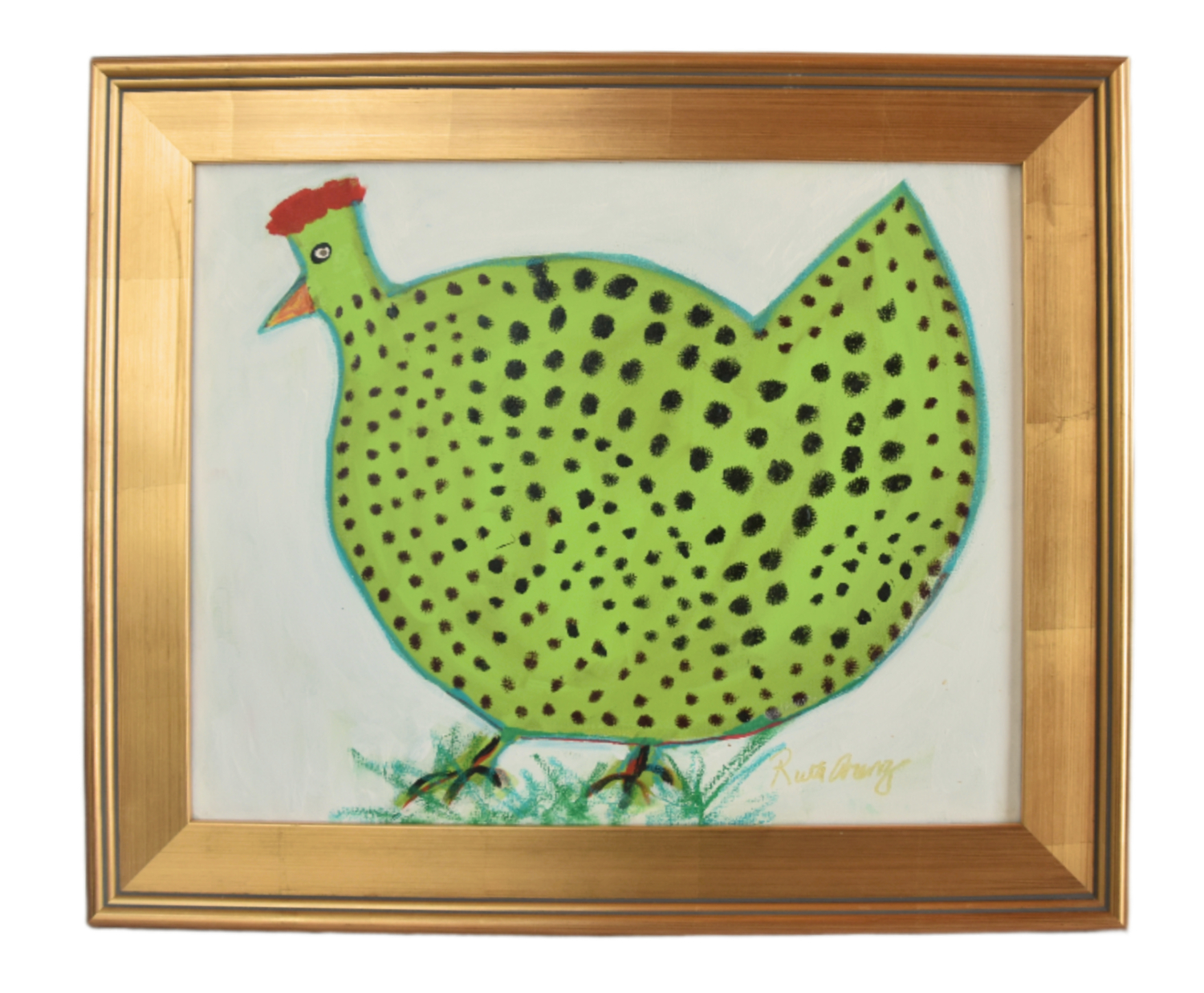 Folk Art Chicken Hen Painting Ruth Arenz
