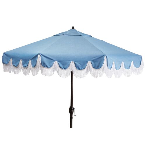 Phoebe Patio Umbrella, Ocean Blue/White~P77524326~P77524326