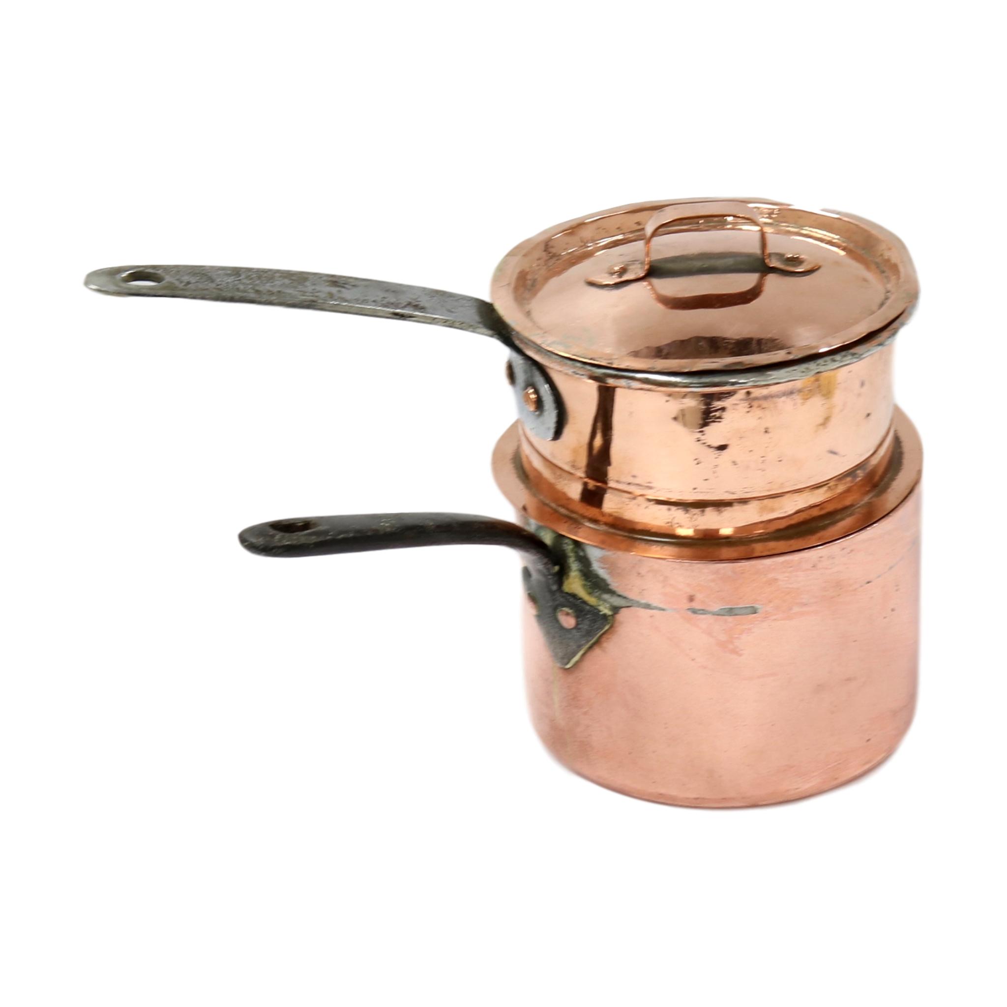 19th-C. Heavy Copper Double Boiler~P77590488