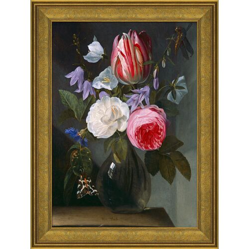 Floral Portrait in Glass Vase~P77519432
