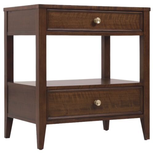 Archives 2-Drawer Nightstand, Dark Brown