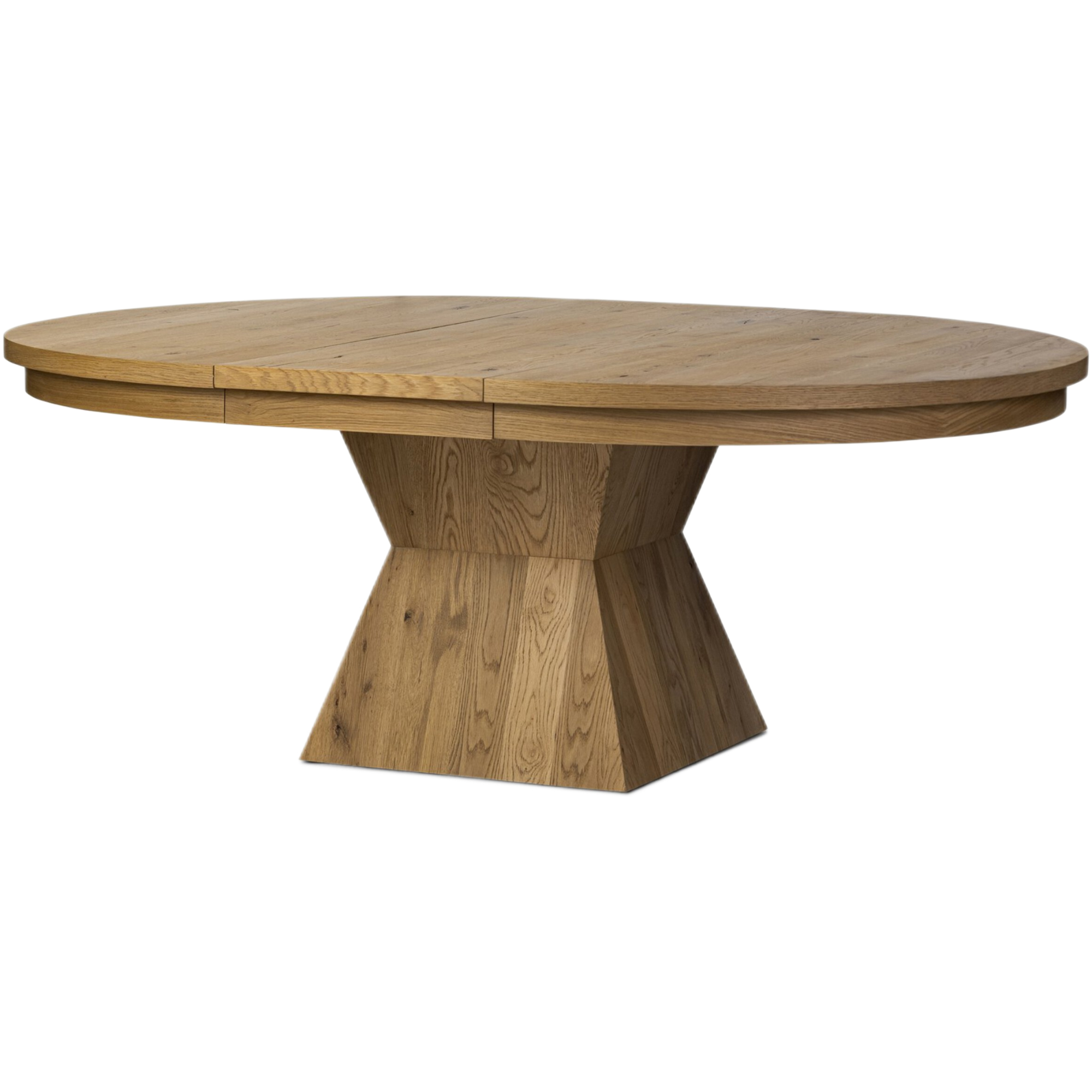 Liora Round Extension Dining Table, Aged Natural Oak
