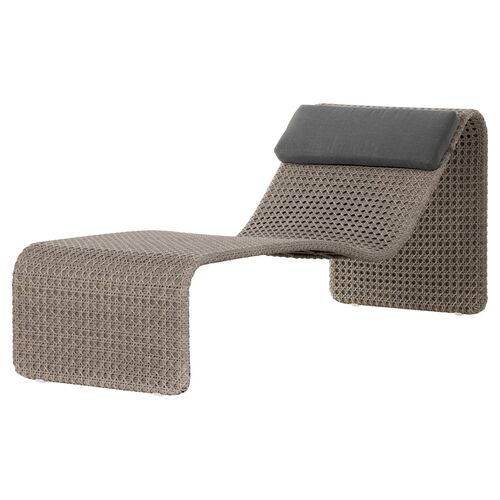 Baker Outdoor Woven Chaise, Brown~P77628153
