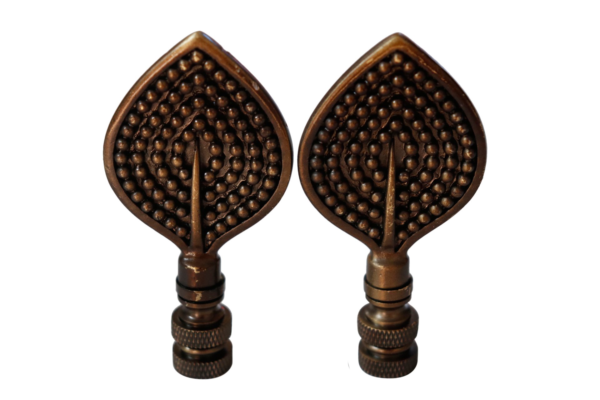 Antiqued Brass Lamp Finials - a Pair~P77615089