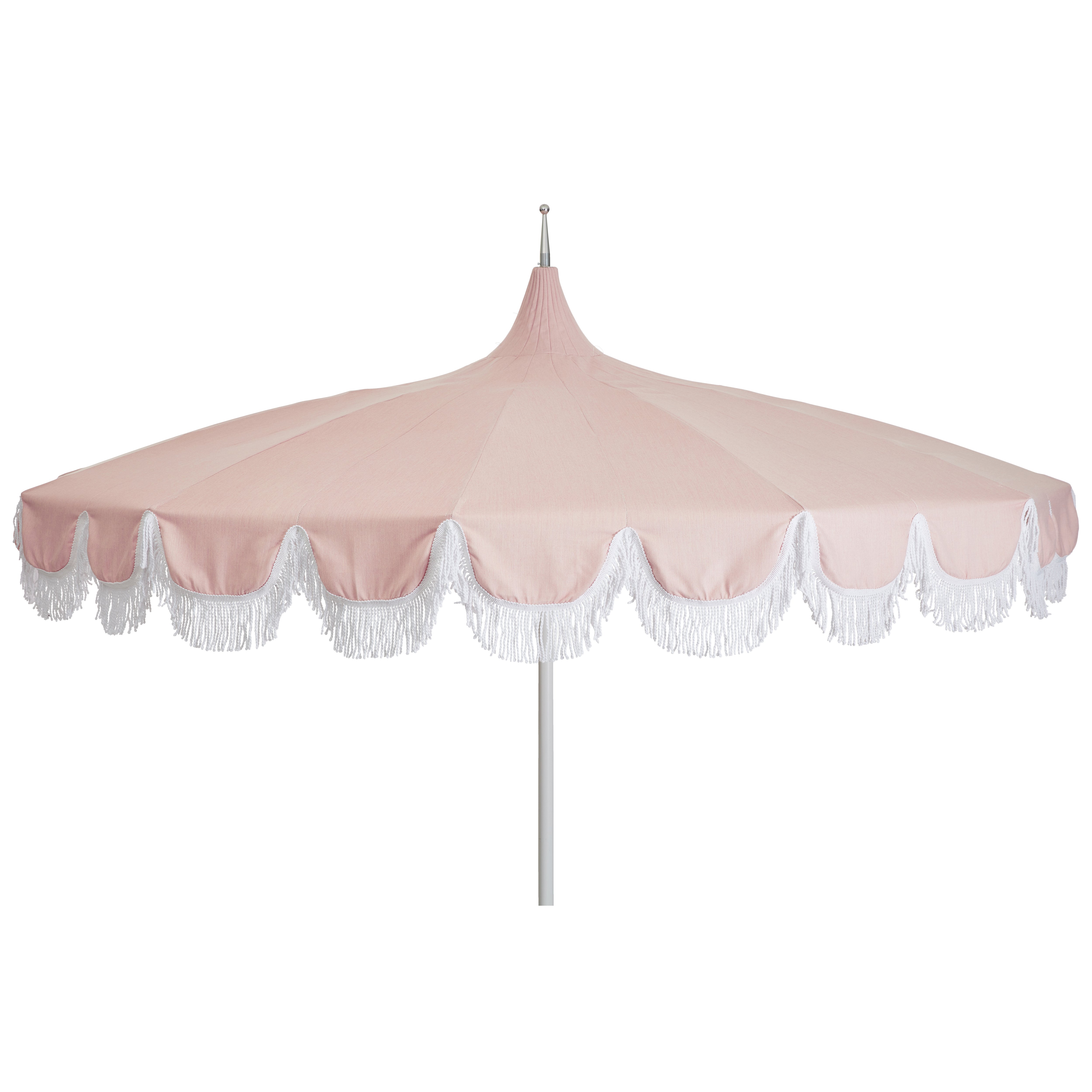 ari pagoda fringe patio umbrella hot pink white Funsite 7.5ft with Fringe, UPF50+ Tassel Umbrella with Crank & Fiberglass Ribs, Holiday Outdoor Umbrella for Garden Pool Lawn Yard Table, : Patio, Lawn & Garden Stir up a touch of midcentury glamor with this classic scalloped outdoor umbrella Elyrthriumc Boho Beach Umbrella with