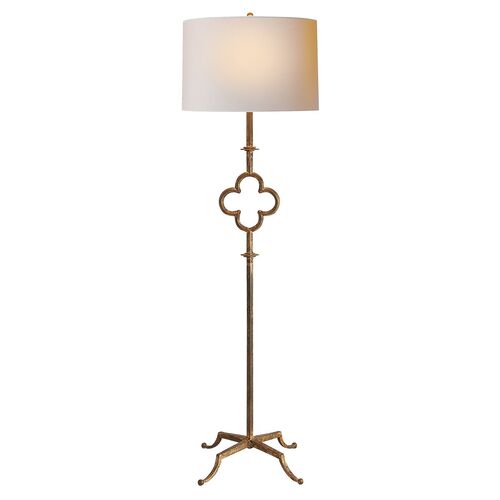 Quatrefoil Floor Lamp, Gilded Iron~P77029419