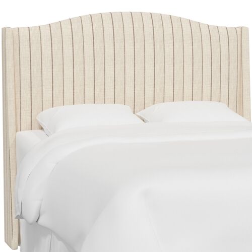 Cole Wingback Headboard, Pinstripe