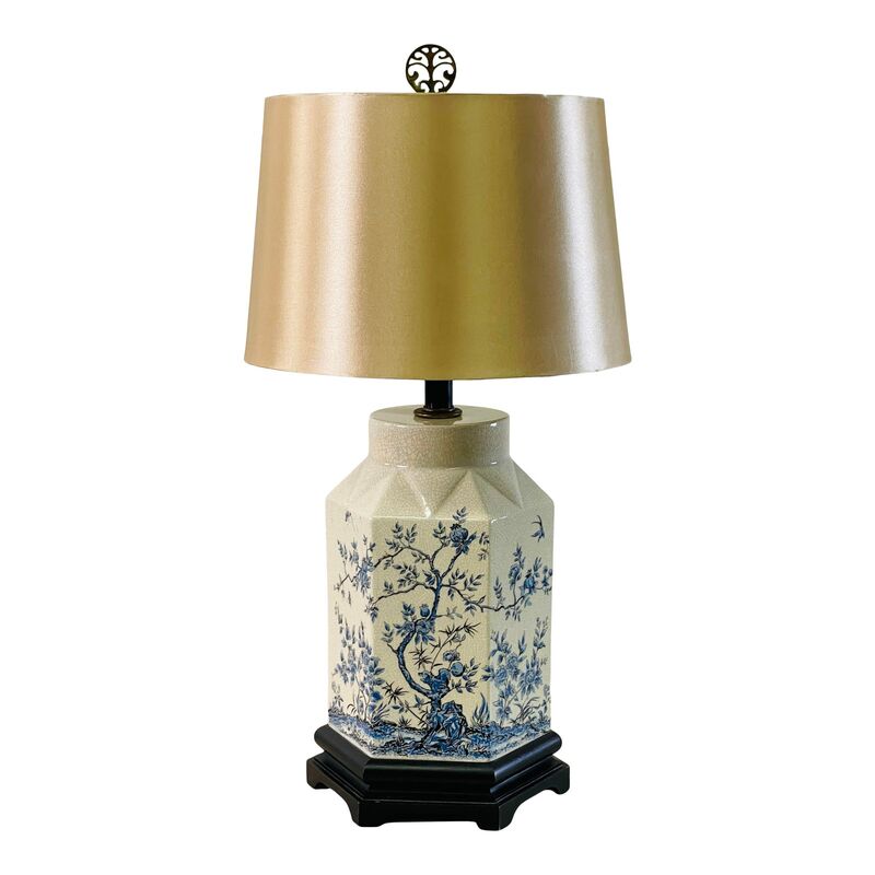 1950s Chinoiserie Ceramic Table Lamp