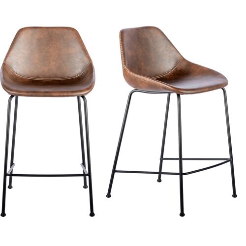 Dark Brown Leather Counter Stools