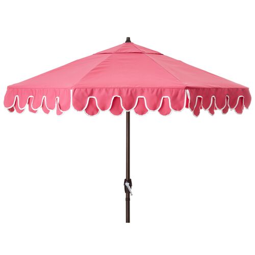 Phoebe Double Scallop Patio Umbrella, Hot Pink~P77572090~P77572090