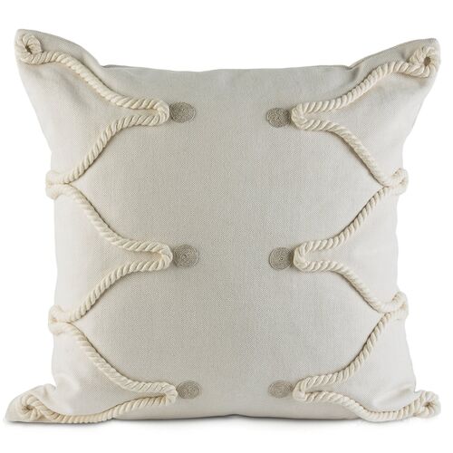 Pota 22x22 Pillow, White Linen~P77561142