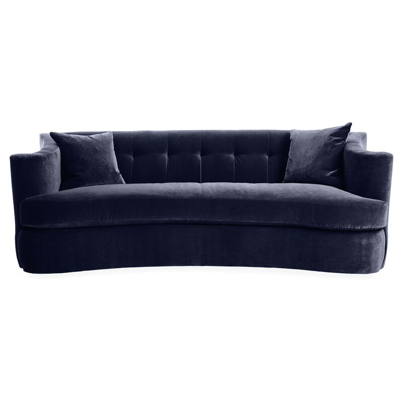 Maison Tufted Sofa, Navy Velvet