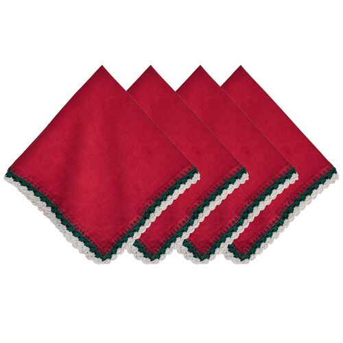 S/4 Isadora Napkins, Red