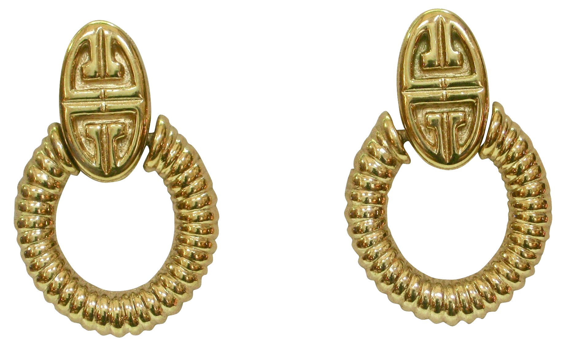1980s Givenchy Gold Knocker Earrings